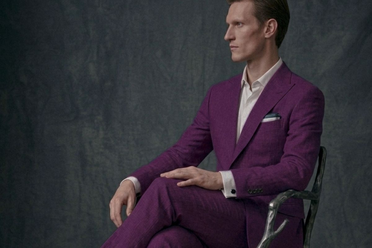 Colección Riviera · Traje lino blend Modern Fit para hombre · Mus Trajes Modernos Las Condes Santiago